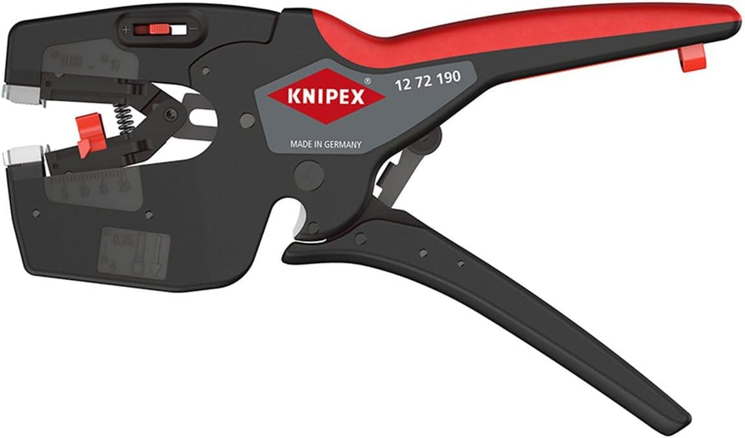 KNIPEX NexStrip Automatische Abisolierzange 0,03 – 10mm², mit Crimpfunktion Aderendhülsen bis 4mm²,