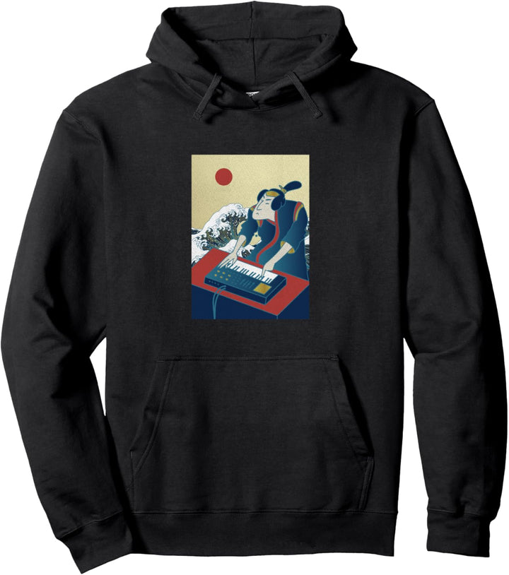 Synthesizer Vintage Japanese Art Producer Acid Techno Pullover Hoodie