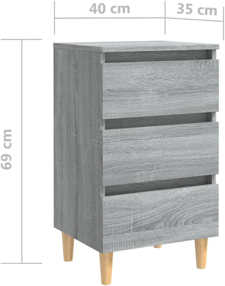 FIRBNUS Bedside Table Nachtkonsole Beistelltisch mit Stauraum Night Stand Nachttisch mit Massivholz-