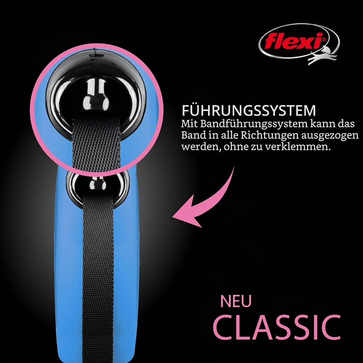 FLEXI CL2MT5.250.BL Hundeleine, einziehbar, 4,9 m, Grösse M, Blau, Grösse M, 4,8 m, Medium - 16 Feet