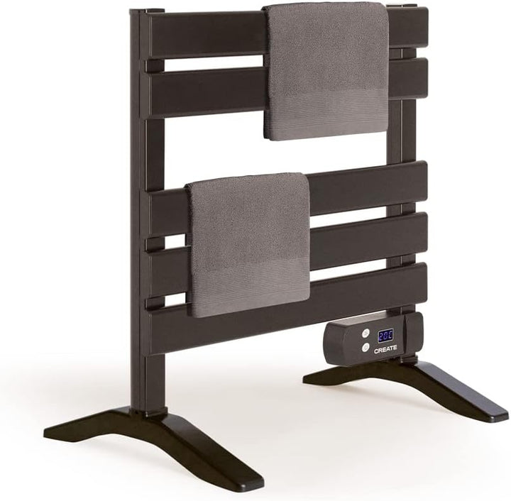 CREATE / WARM Towel Mini 150W / Elektrischer Badheizkörper Schwarz mit Standfüssen / 58,4x41x55,8cm