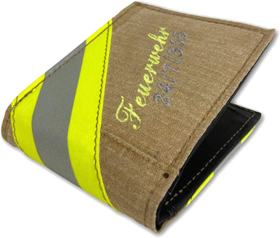 Roter Hahn 112 Feuerwehr Geldbörse/Gold-M Feuerwehr 24-7-365 / Portemonnaie Geldtasche Portjuchhe Br