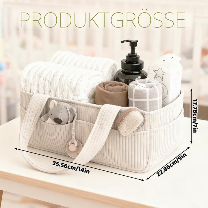 Wickeltasche Organizer, Tragbarer Wickelkorb mit Fächern &amp; Griffen, Large Wickel Organizer, Diaper C