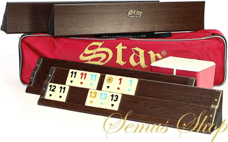 semus Premium Holz Rummy/Okey mit Melamin Steine Ahsap Okey Takimi/Dunkel