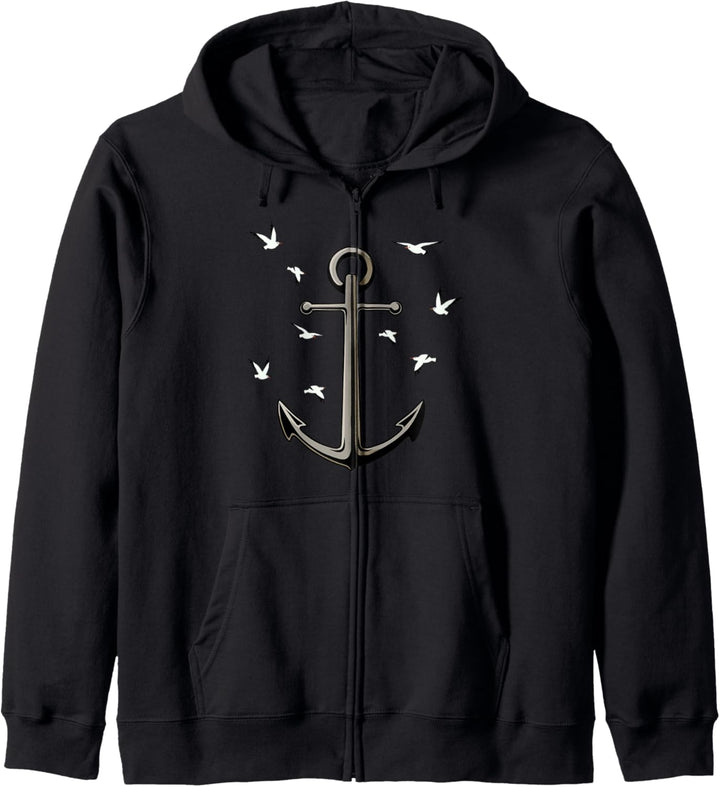 ANKER MÖWEN Geschenk Idee Bild Spruch Küste Hafen Meer Möwe Kapuzenjacke