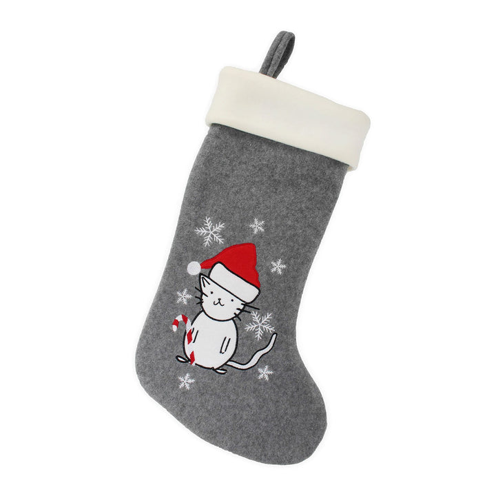 BambooMN 1 Set 45,7 cm Klassische, handbestickte Pailletten-Weihnachtsstrümpfe, niedliches Tiermotiv