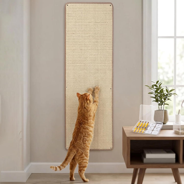 Kratzmatte Katze 40x200 cm Kratzbretter Natürliche Sisal Kratzmatte Katzenkratzmatte Kratzschutz für