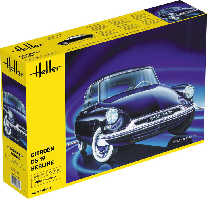 Glow2B Heller 80795 Modellbausatz Citroën DS 19, Schwarz