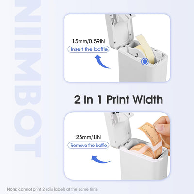 NIIMBOT D101 Etikettendrucker, Handheld Thermo mit Klebeband, einfach zu drucken 15 bis 25 mm Breite