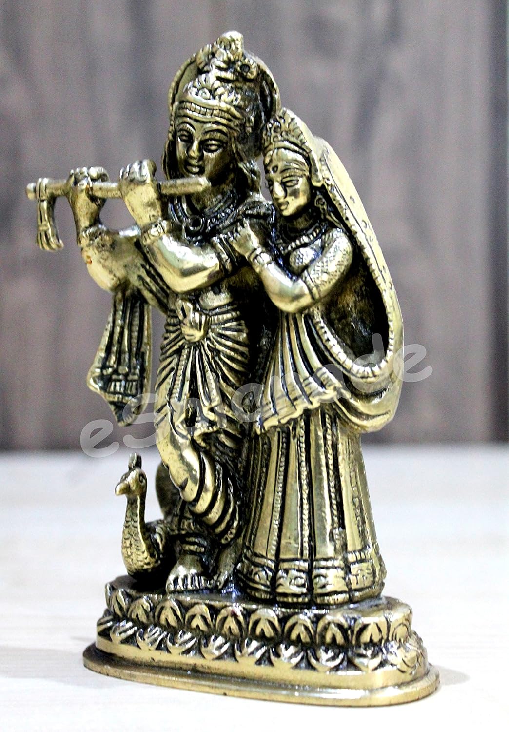 StonKraft Beste Qualität Messing Radha Kishan Krishna Statue Idol - Hindu Hinduismus Puja (15,2 cm)