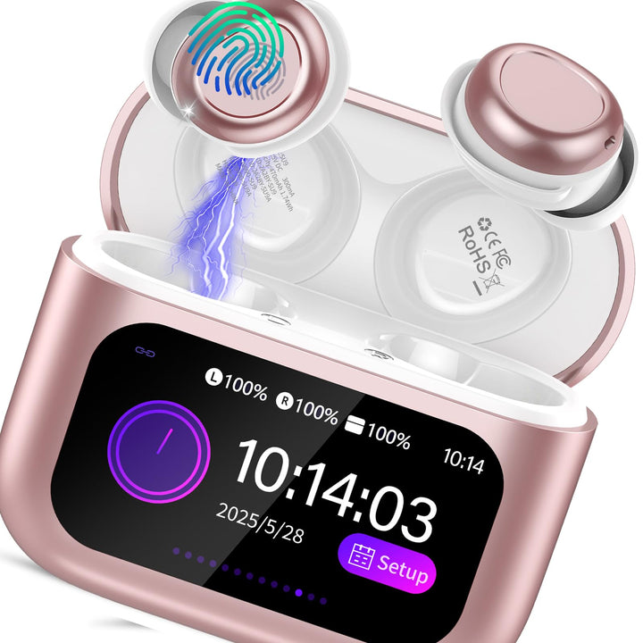 Bluetooth Kopfhörer, Bluetooth 5.4 Schlafkopfhörer In Ear mit Touchscreen, 48H Spielzeit Mini Kopfhö