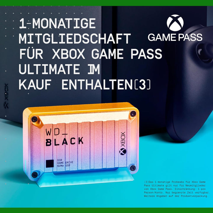 WD_Black D30 Game Drive for Xbox 1 TB - Summer Collection (1 Monat Xbox Game Pass Ultimate, Übertrag
