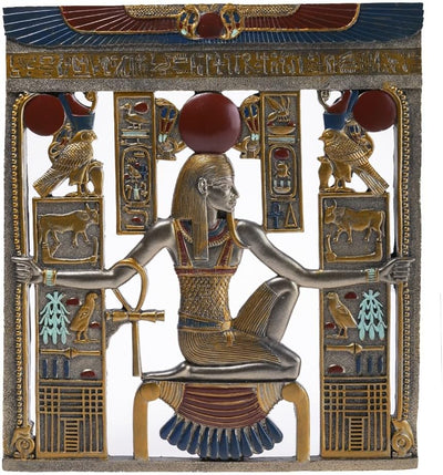 Lachineuse - Ägyptisches Wandbild 26,5 x 23,5 cm – ägyptischer Rahmen mit Pharaonen & Hieroglyphen –