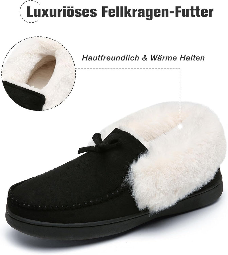 Mishansha Damen Winter Rutschfest Warme Hausschuhe Memory Foam Plüsch Pantoffeln, Gr.36-43 36 EU Dun