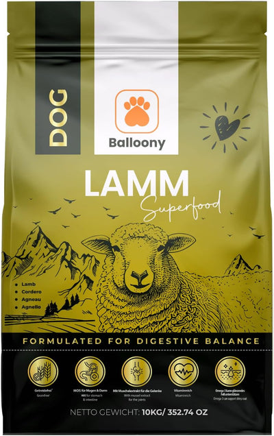 Hypoallergen | Getreidefreies Hundefutter trocken | Lamm & Reis | Magen schonend für ernährungssensi