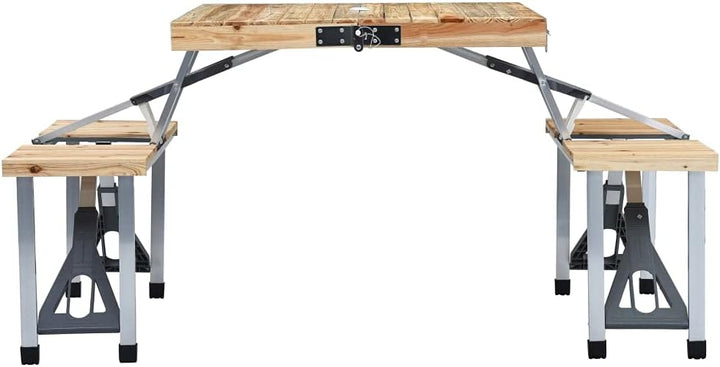 vidaXL Campingtisch Klappbar mit 4 Sitzen Camping Set Koffertisch Picknick Campingmöbel Klapptisch S