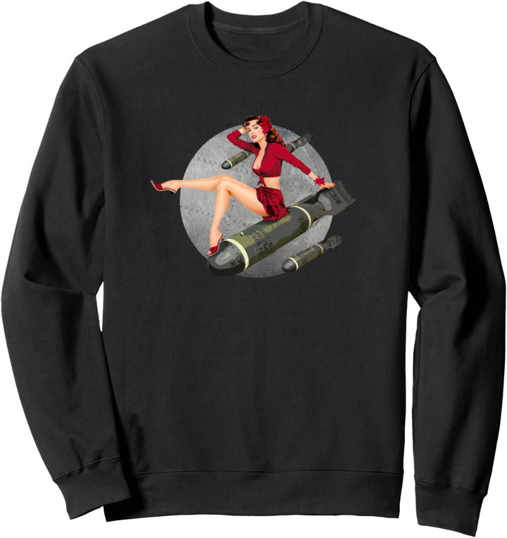 Pin-up-Girl Bomben weg WW2 Plakat Retro Sweatshirt