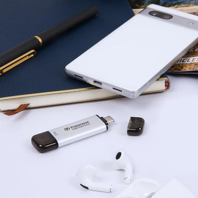 Transcend External SSD 512GB ESD310S USB 2) Silver 2) 512GB, 2) Silver 2) 512GB