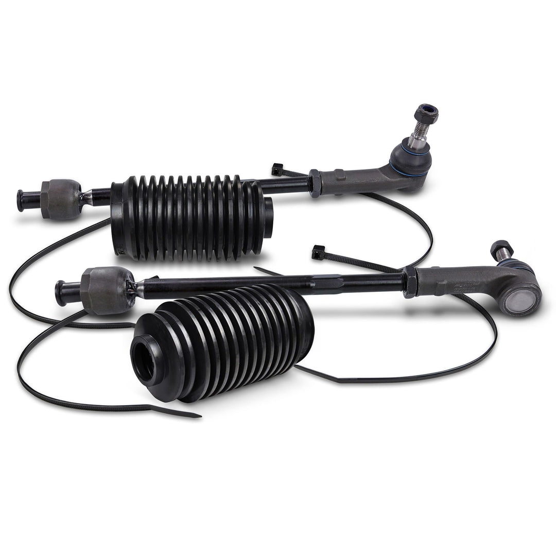 BESTPRICE 2x Spurstange vorne links & rechts, 1x Lenkmanschettensatz Kompatibel mit VW TRANSPORTER T