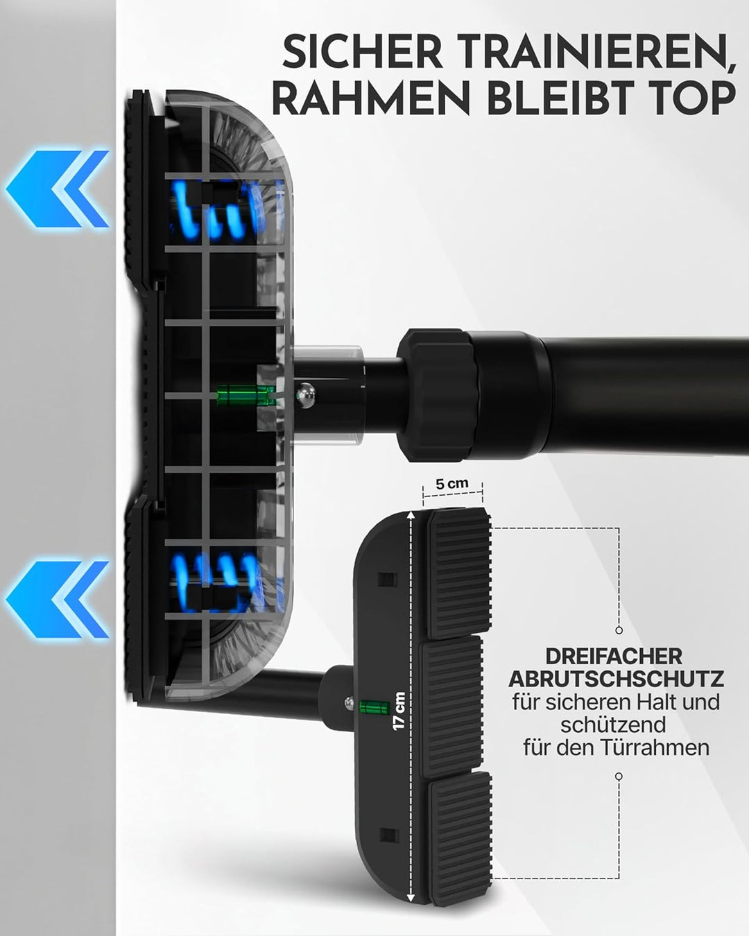 NEOLYMP Klimmzugstange Türrahmen ohne Schrauben – Pull Up Bar bis 200 kg – Verstellbare Reckstange I
