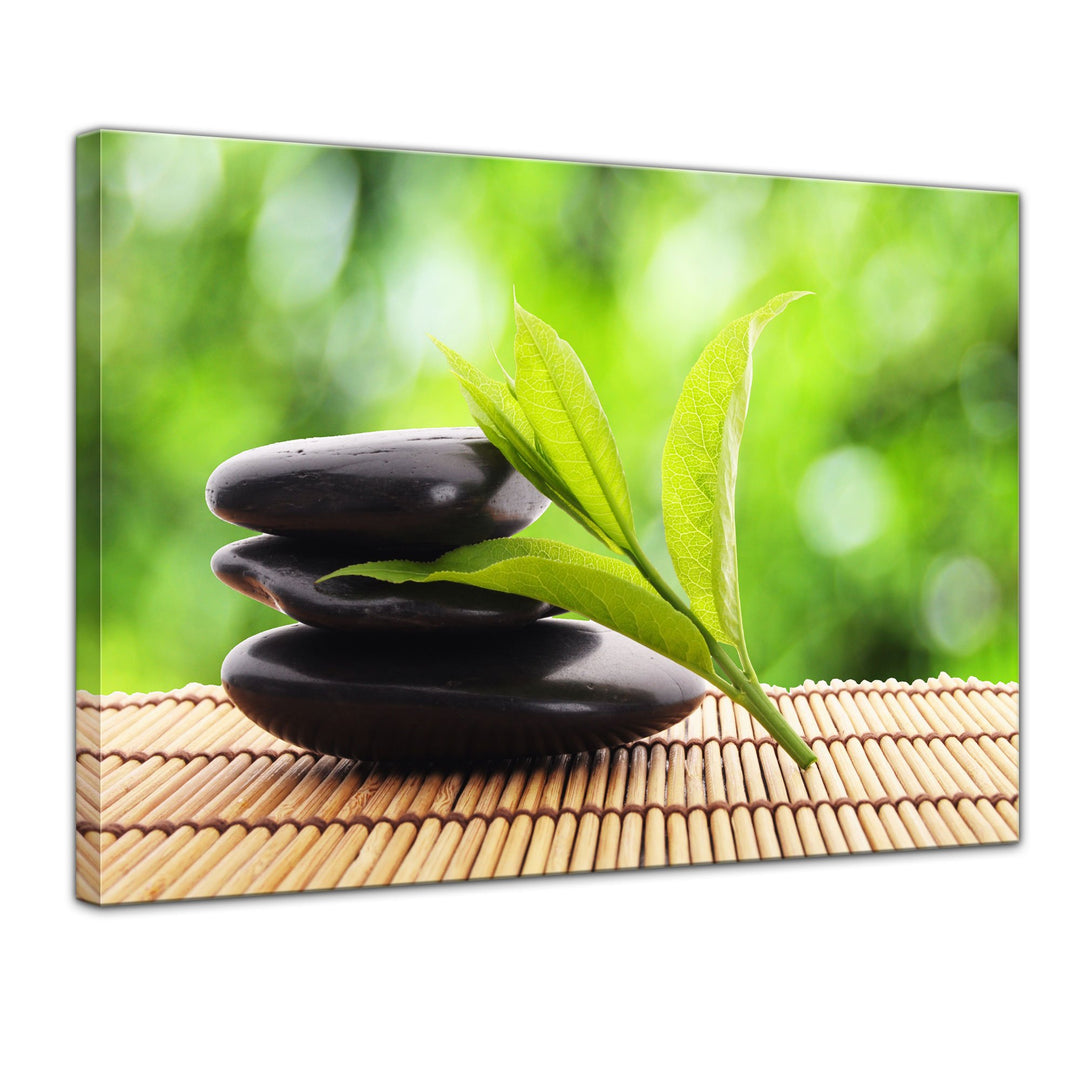 Bilderdepot24 Bild auf Leinwand | Zen Steine V in 70x50 cm als Wandbild | Wand-deko Dekoration Wohnu