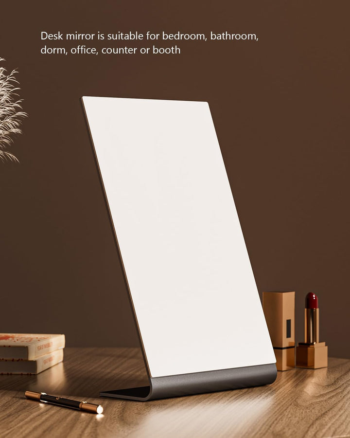 NEZZOE Rechteckiger Schminkspiegel für den Schreibtisch, 12 Zoll Aluminium Tischspiegel, Thekenspieg
