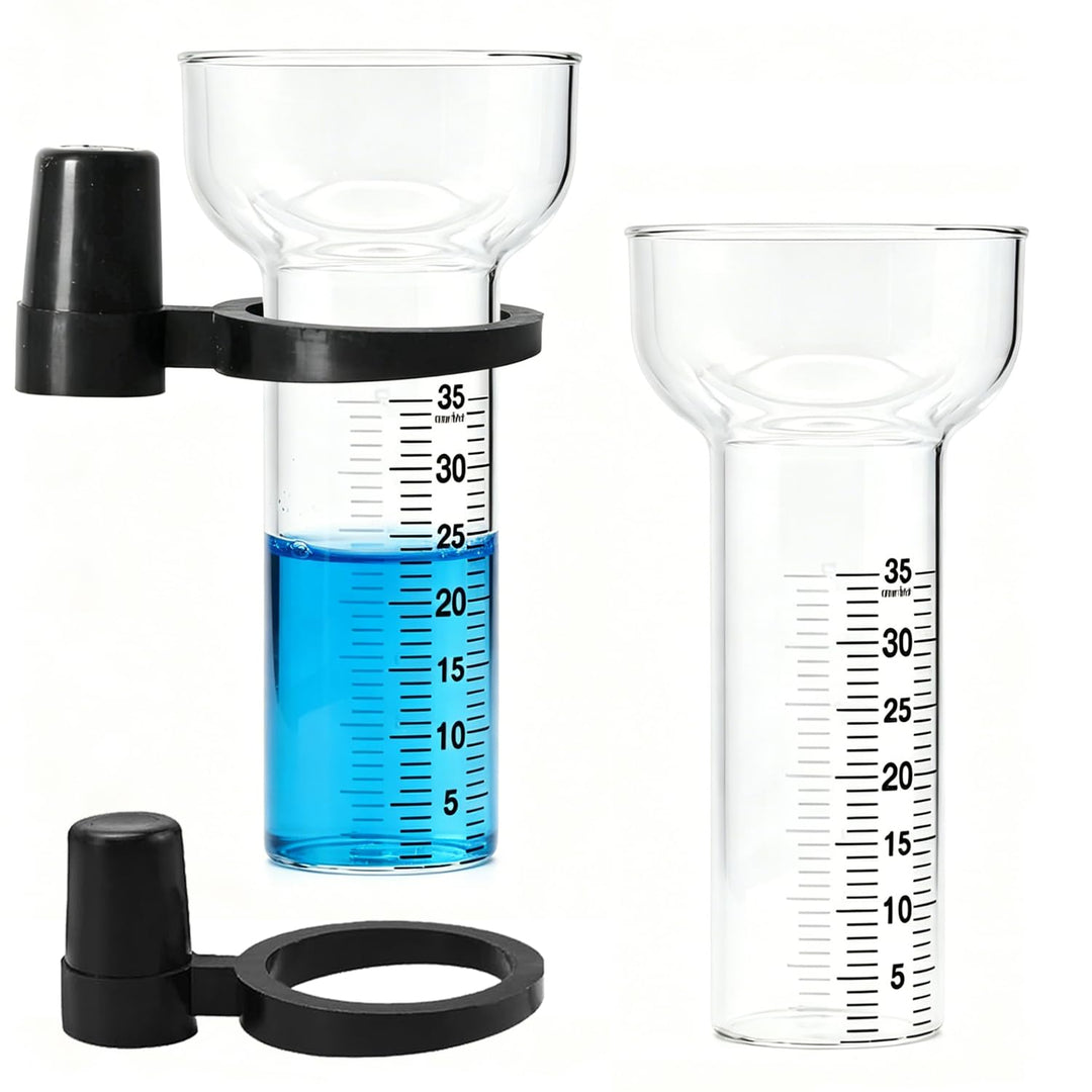 2 Stück Regenmesser Glas 35mm Frostsicher, Regenmesser Ersatzglas mit Halterung und Klarer Skala, Ni
