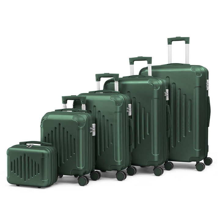 LALAHO Kofferset 5 teilig, Reisekoffer Set mit Kosmetikkoffer, Hartschalen Koffer Set aus ABS, Gepäc
