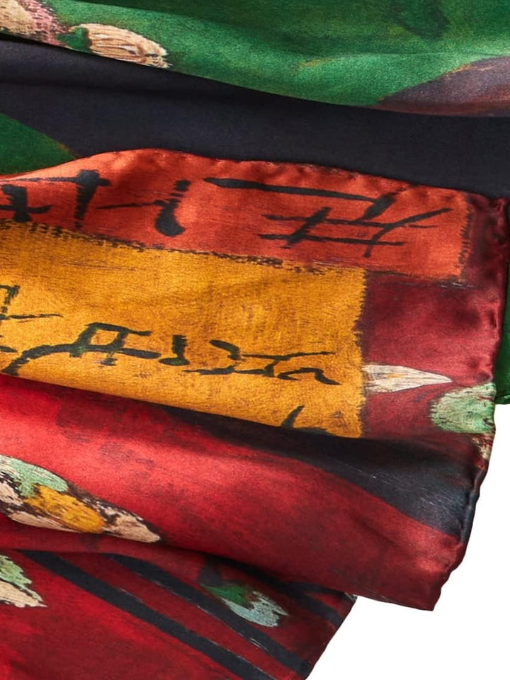 Prettystern Damen 160cm Seidenschal aus 100% Seide mit van Gogh Kunst-Motiv Silk Scarf, 160 cm X 43