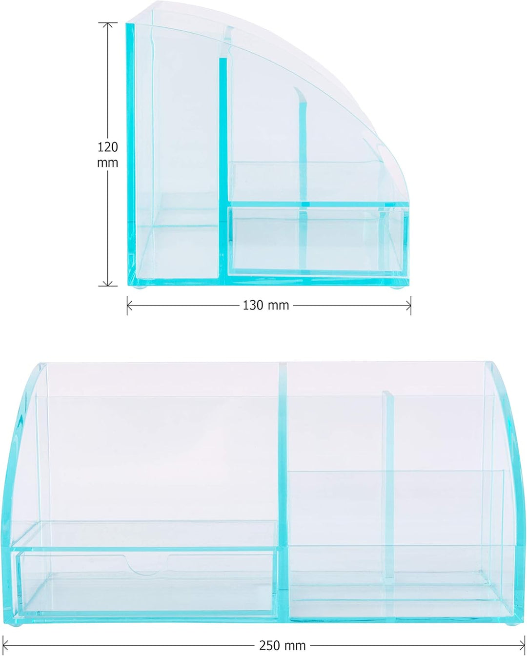 OSCO ADO1-GL Glass Look Acrylic Desk Organiser Glass Look Single, Glass Look Single