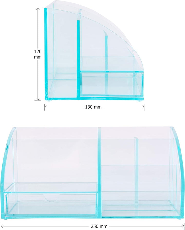 OSCO ADO1-GL Glass Look Acrylic Desk Organiser Glass Look Single, Glass Look Single