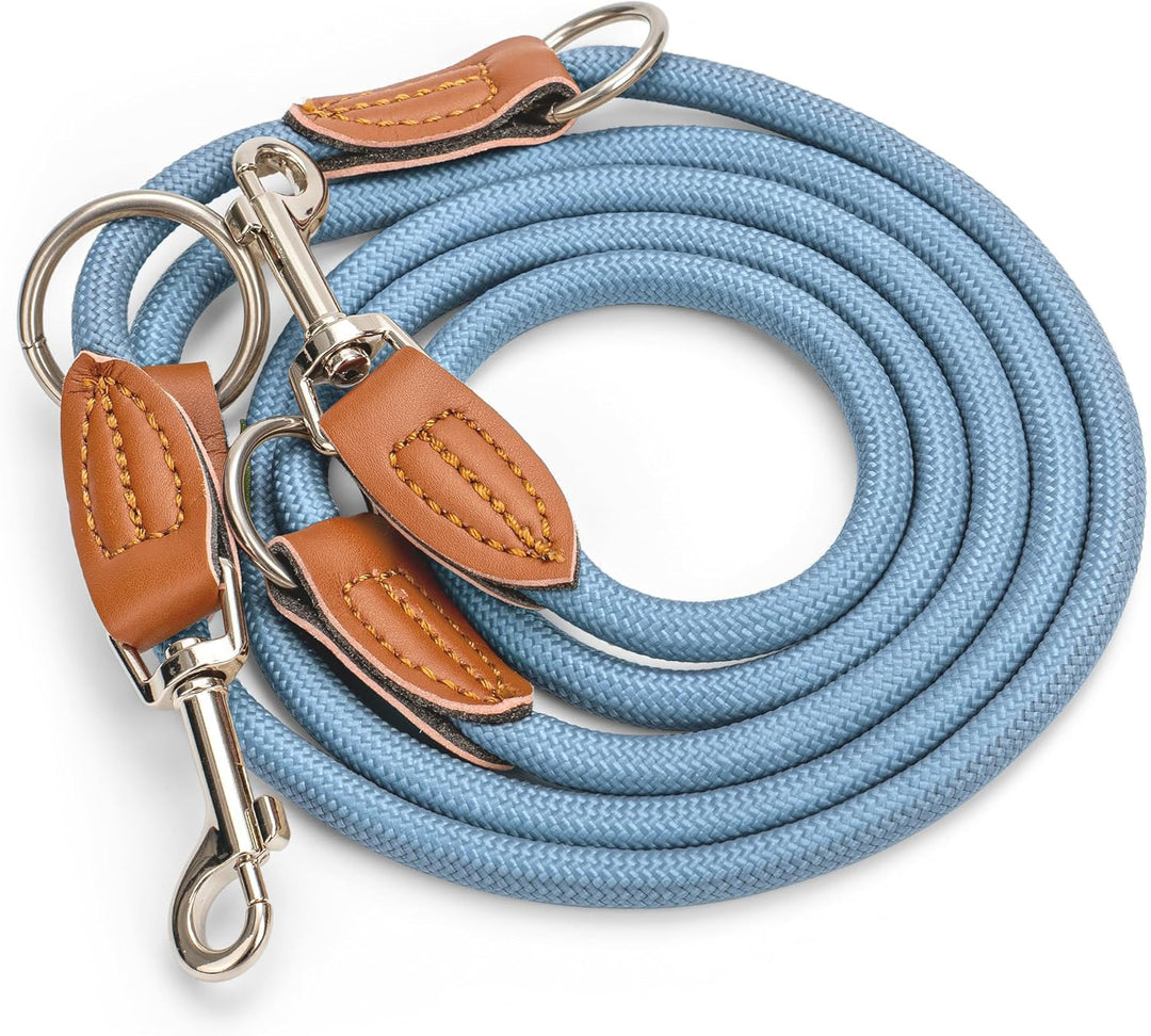 Leisegrün Hundeleine für kleine Hunde | 2 Meter | 3fach verstellbar | Nur 160 g leicht | Führleine 2