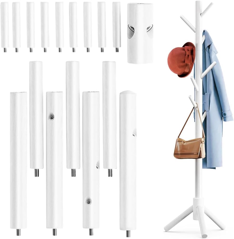 Kleiderständer Stehend Weiss holz Stehender Garderobenständer Clothes Rack Massivholz Jackenständer