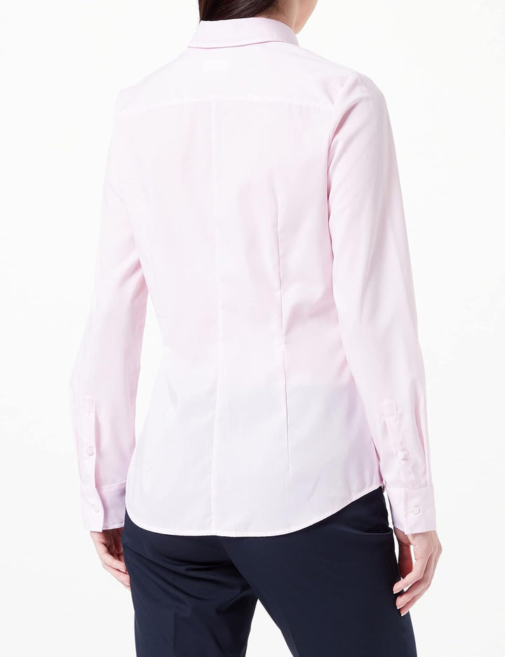 Seidensticker Damen Bluse - Hemdbluse - Slim Fit - Langarm - Uni - 100% Baumwolle