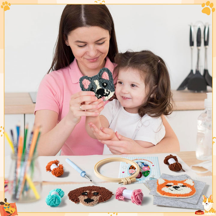 Craft Punch Needle Untersetzer Kit DIY Needle Punch Handwerk Stickerei Kit für Anfänger einfach Filz
