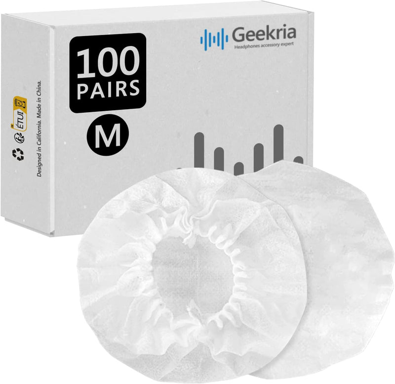 Geekria 100 Pairs Medium Non-Woven Fabric Disposable Headphone Covers/Earphone Covers/Ear Pads Prote