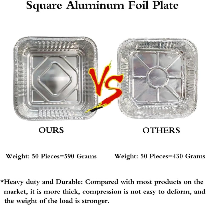 Antihaftbeschichtete Einweg-Luftfritteuse, Aluminiumfolie, quadratisch, 50 Stück, öldichte Aluminium