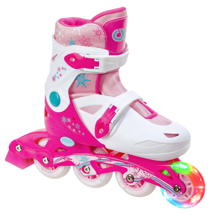 3in1 Kinder Inlineskates/Triskates/Rollschuhe Croxer Missy verstellbar mit LED leuchtendem Rad 31-34