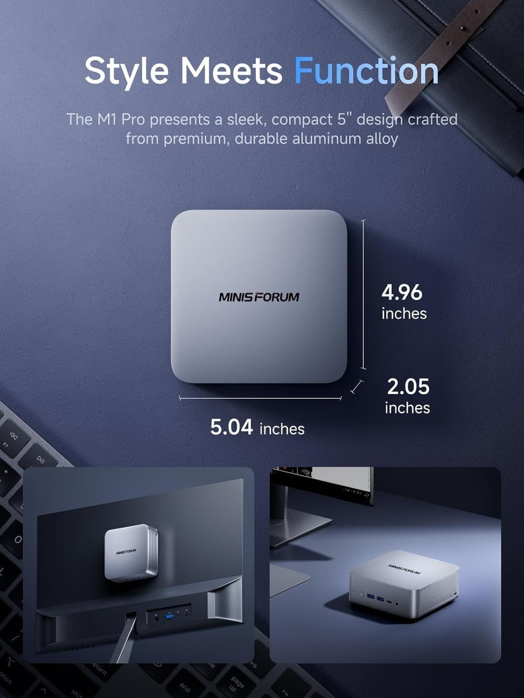 MINIS FORUM M1 Pro-285H AI Mini PC mit Intel Core Ultra 9 285H Prozessor, 16C/16T bis 5,4 GHz, USB4,