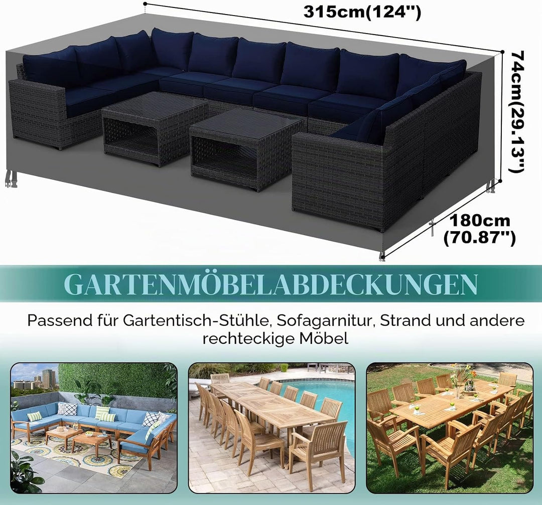 GARPROVM Abdeckung für Gartenmöbel, Abdeckplane Gartenmöbel Schutzhülle für Gartenmöbel Wasserdicht