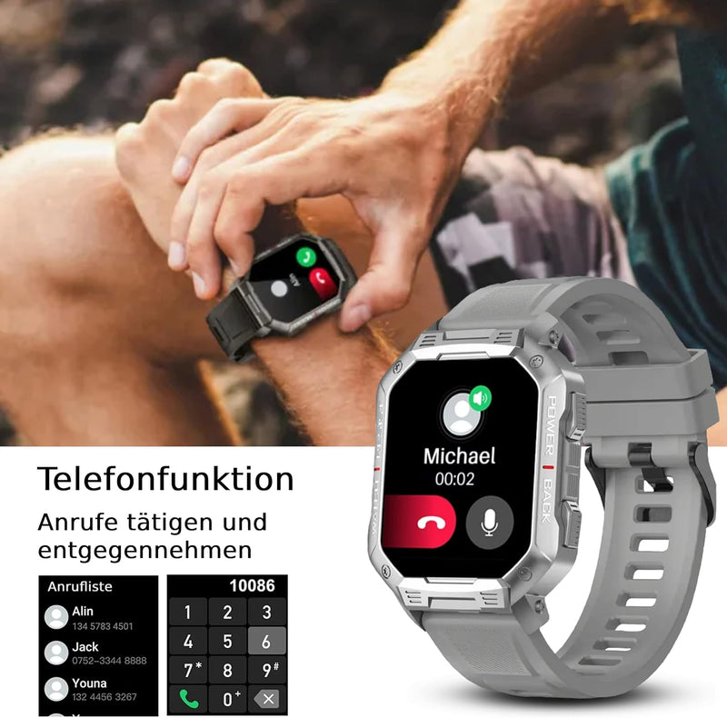 Deunis X3 Smartwatch Herren 1,83 Zoll mit Telefonfunktion, Fitness Tracker, Schlafmonitor, Schrittzä