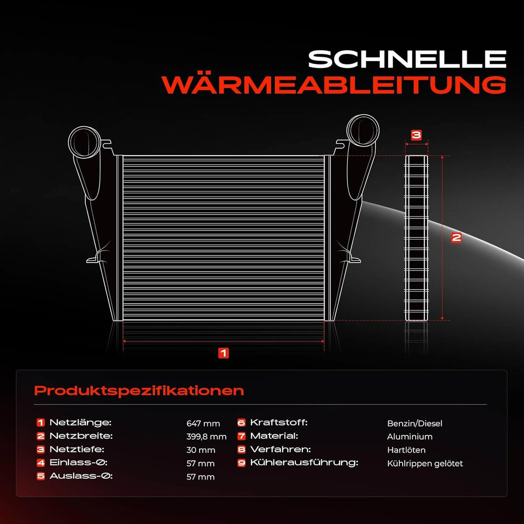 Frankberg Ladeluftkühler Kompatibel mit BLS 2.0L 2006-2010 Signum 2.0L 2003-2008 Vectra C 2.0L 2002-