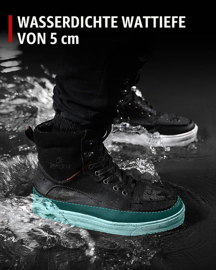 BORLENI Motorradschuhe Herren Motorradstiefel Leder Männer