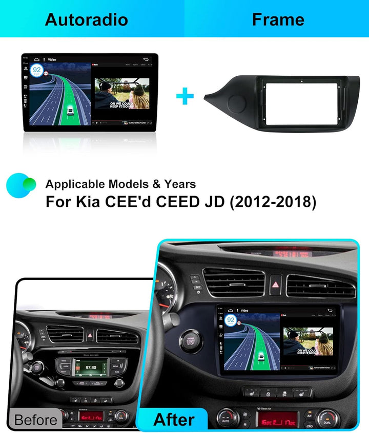 JOYX Android 12 Autoradio Passt für Kia CEE'd CEED JD (2012-2018) - Kabellos Carplay + Android Auto