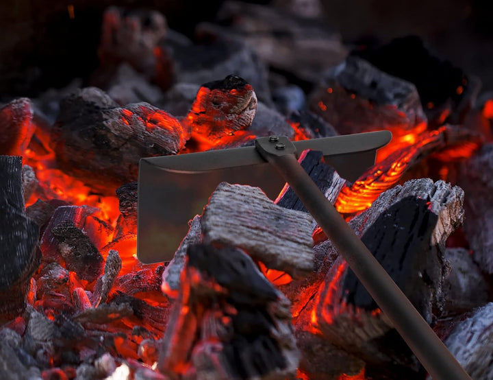Onlyfire Holzkohleschieber Metall Aschekratzer mit Langem Griff 53 cm, Ascheschieber Zubehör für Hol