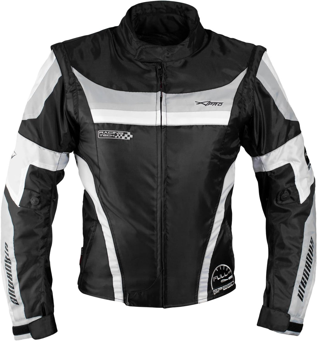 A-pro Motorradjacke für Damen, Nylon, Oxford, Thermoweste, reflektierend XL Grau, XL Grau