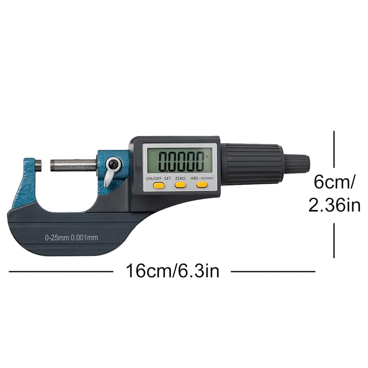 Beslands Mikrometer Digital Bügelmessschraube 0-25mm/ 0.001mm Hohe Präzision Elektronische Digitale
