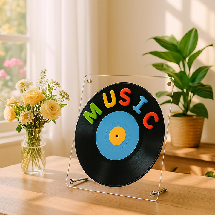 Musiin Acryl-Albumrahmen für den Schreibtisch ohne Bohren – Transparenter Ständer für 17 cm Vinylpla