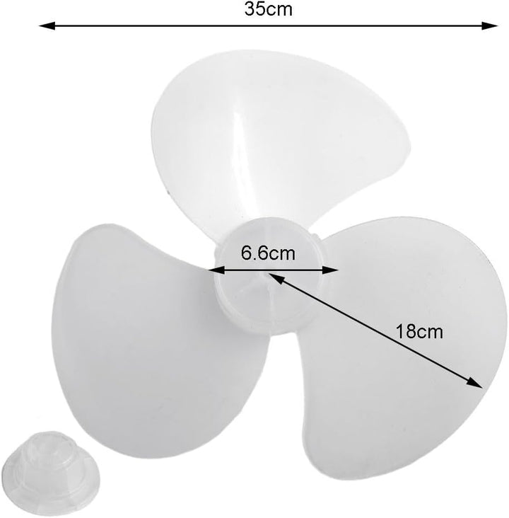 Ersatz-Kunststoff-Lüfterblatt mit 3 Blättern mit Mutterabdeckung für 40,6 cm Haushalts-Standventilat
