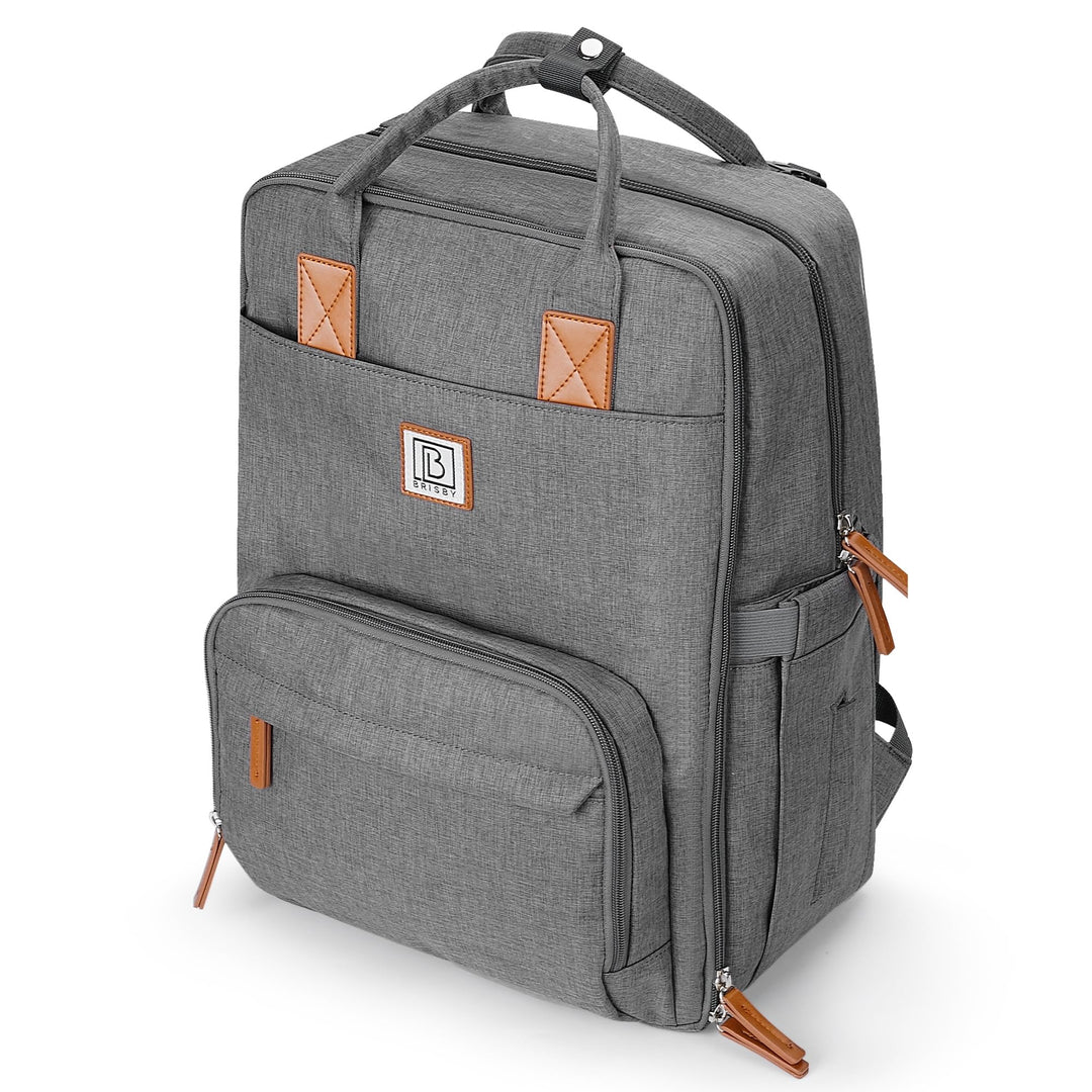 Brisby Wickelrucksack gross - Wickeltasche kinderwagen mit isoliertes Frontfach, Babytasche mit Wick